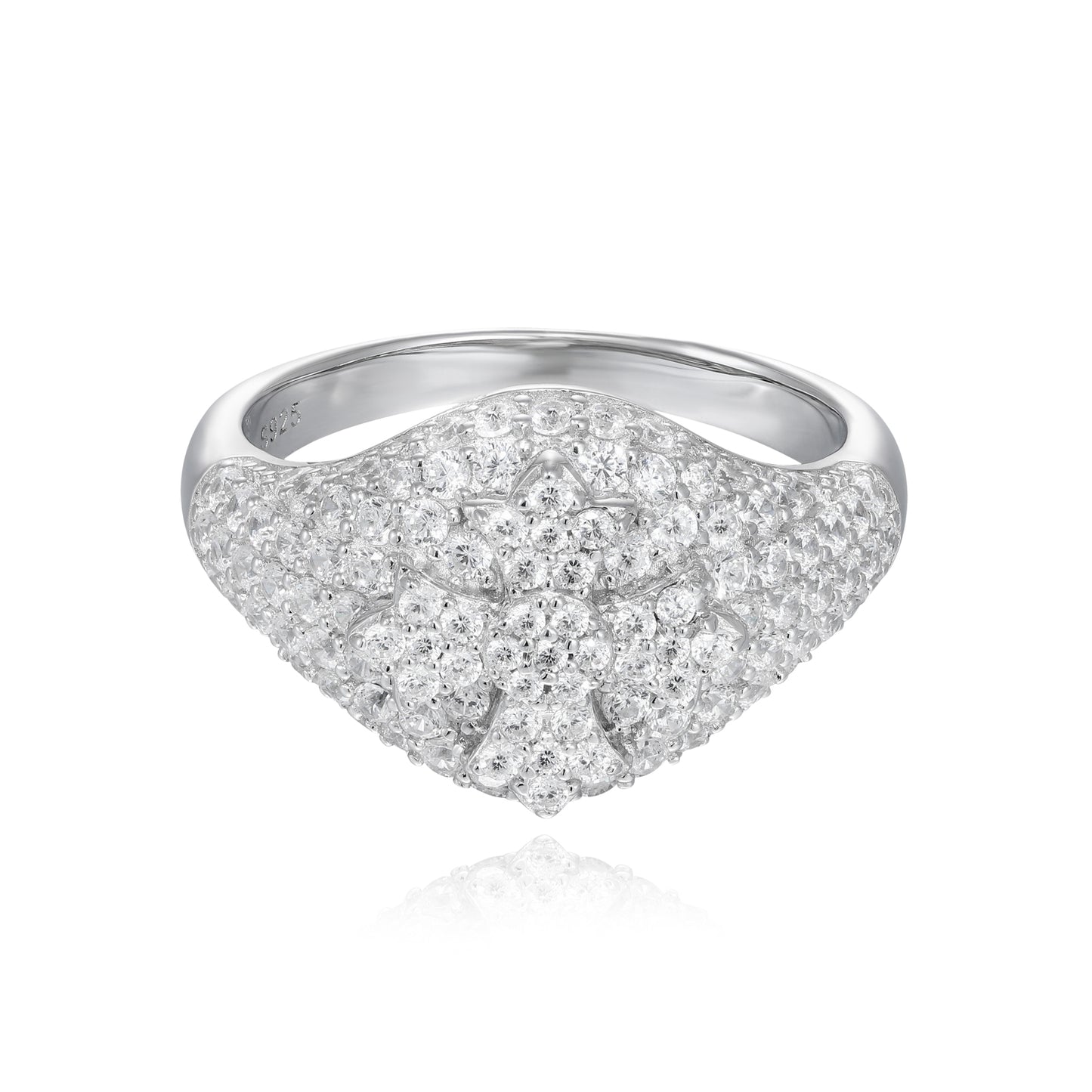 925 Silver Moissanite Geometric Pave Dome Ring for Men TQR0523