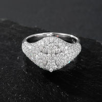 925 Silver Moissanite Geometric Pave Dome Ring for Men TQR0523