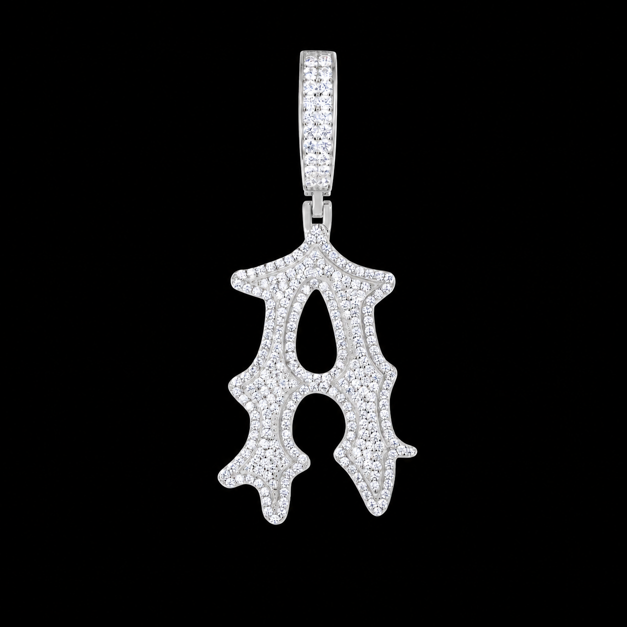 925 Silver Moissanite Drip Style A to Z Initial Letter Pendant TQP0590