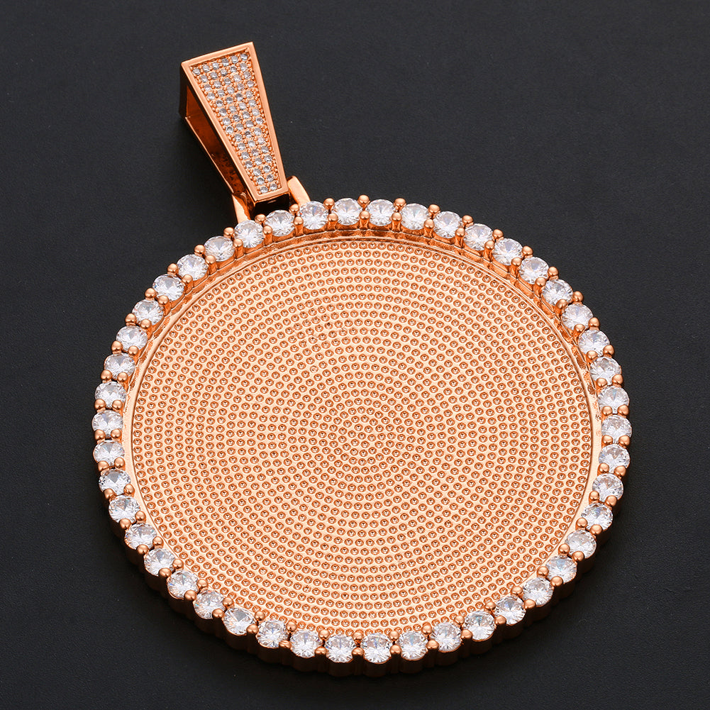 Custom Picture Circle Pendant Iced Hip Hop Photo Jewelry CZP0435