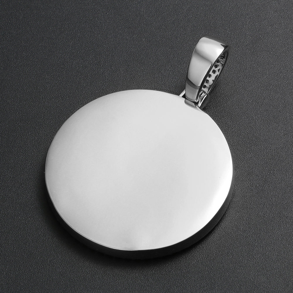 Custom Photo Round Pendant Iced Picture Frame Jewelry CZP0363