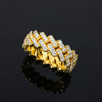 925 Silver Moissanite Iced Link Band Ring TQR0531