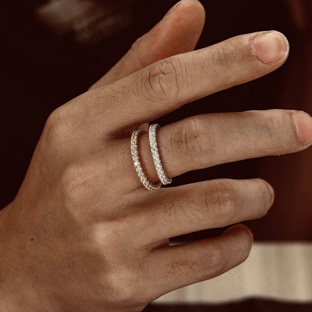 925 Silver Moissanite Eternity Band Ring TQR0001