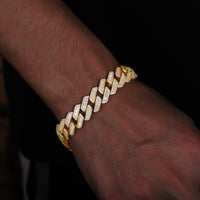 925 Silver Moissanite Baguette Cuban Link Bracelet 12 to 16mm for Men TQB0083