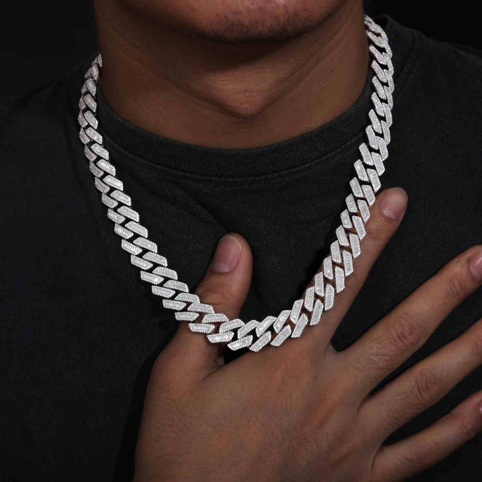 14mm Baguette Rhombus Cuban Link Chain