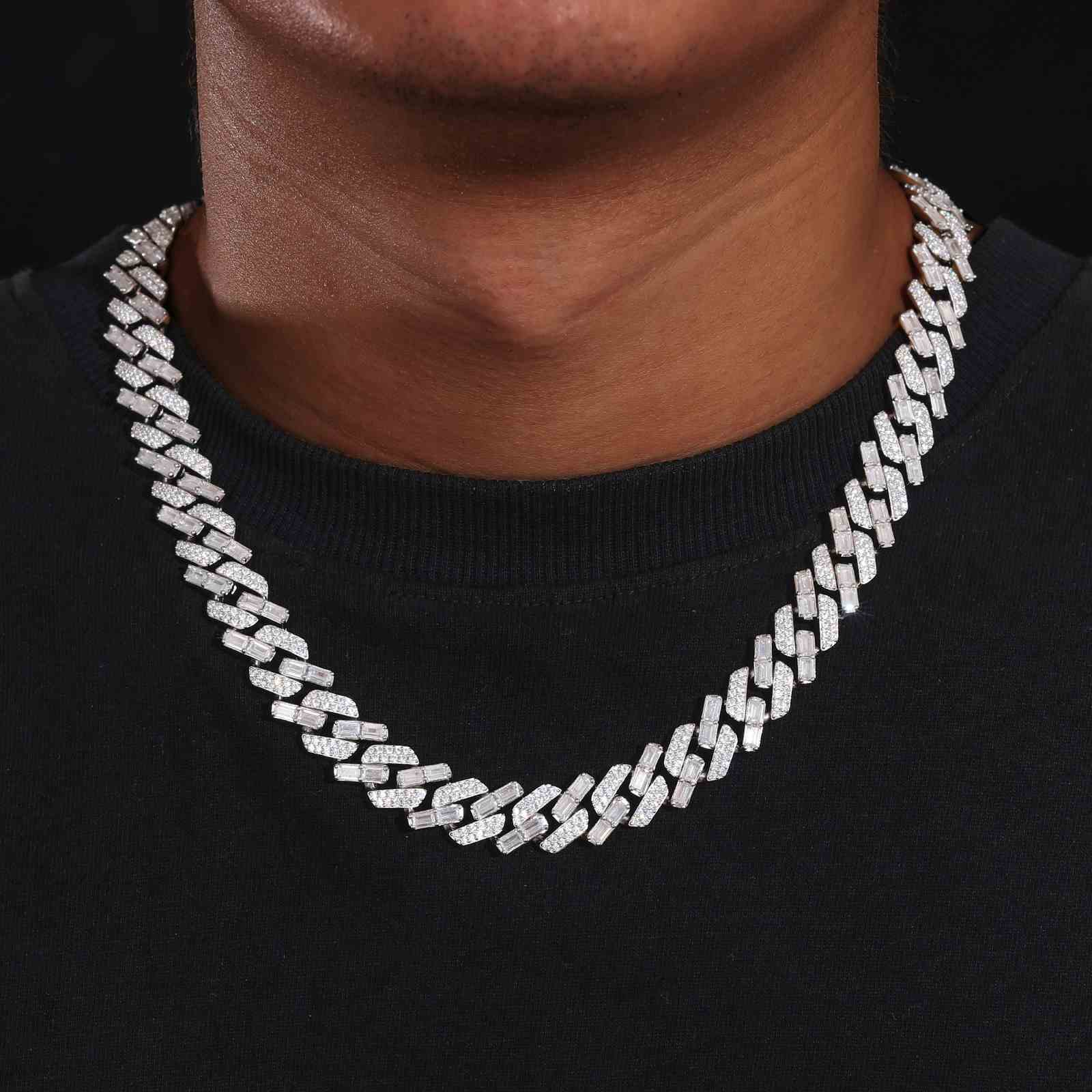 12mm Baguette Cuban Link Chain