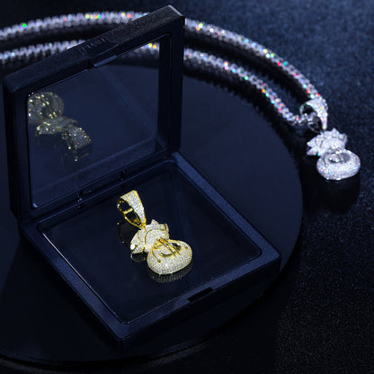 925 Silver Moissanite Money Bag Pendant TQP0274