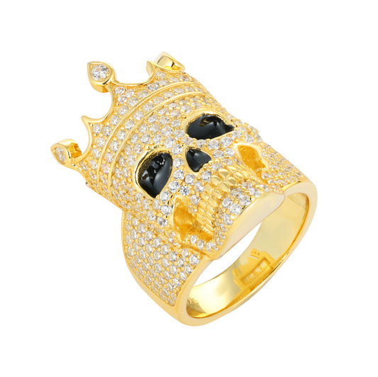 925 Silver Moissanite Crown Skull Statement Ring for Men TQR0361