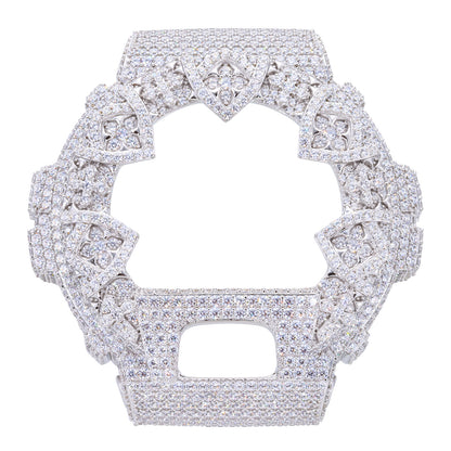 Moissanite Shield Pattern Iced Out Bezel Case Compatible with DW6900 Series CMW0041