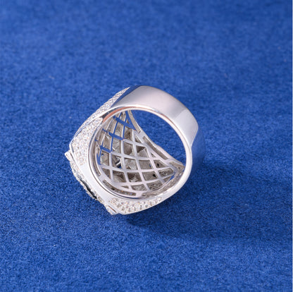 925 Silver Moissanite Tiger Head Statement Ring for Men TQR0397