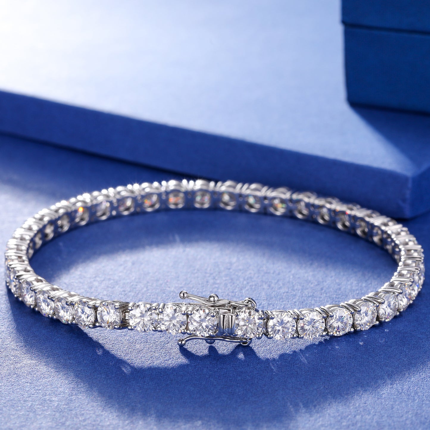 925 Silver Moissanite 3mm Tennis Bracelet TQB0002