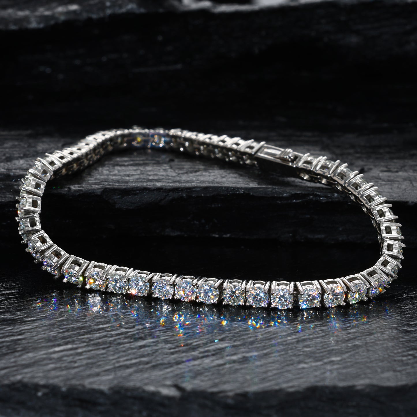 Moissanite Tennis Bracelet with Durable Stainless Steel Setting SMB0001