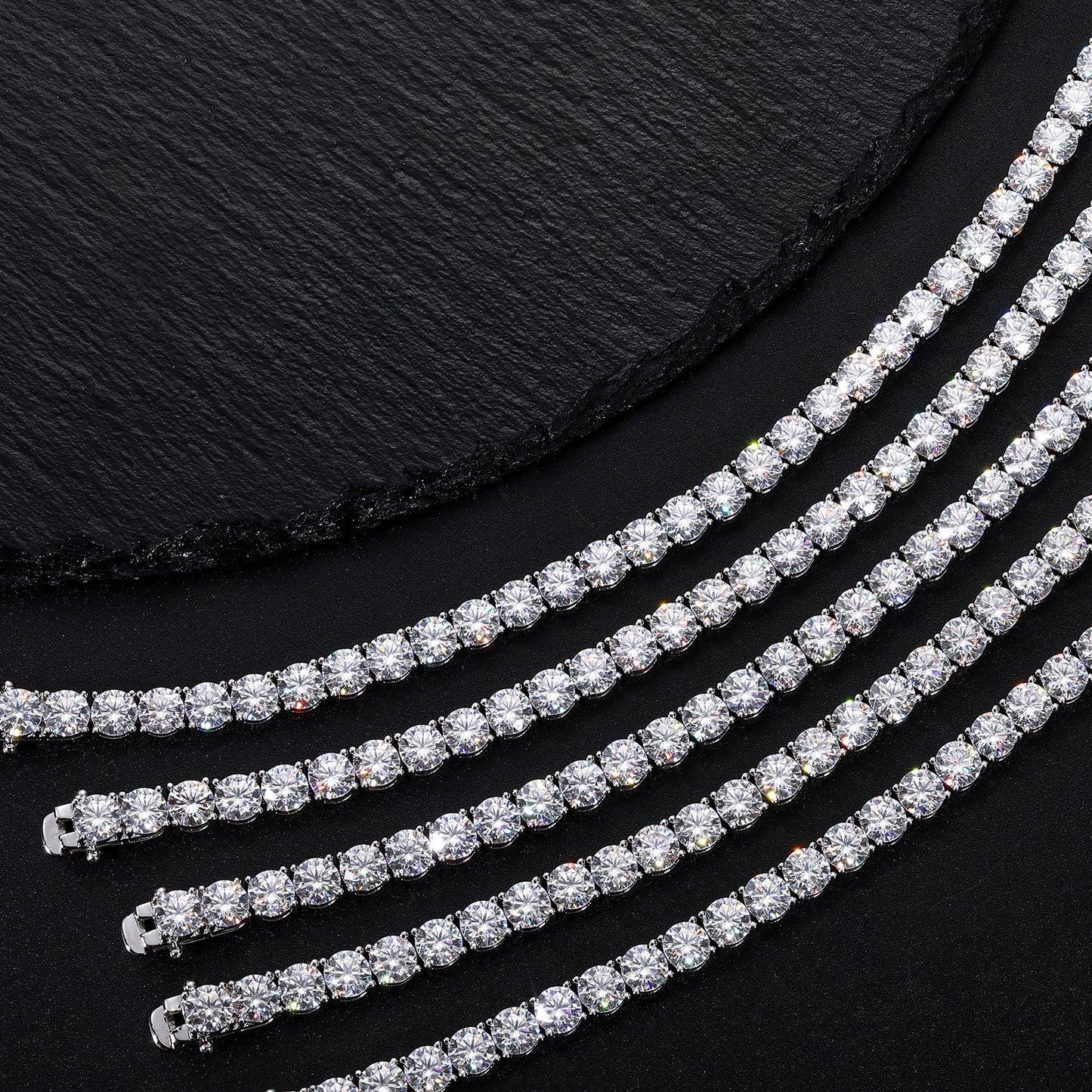 925 Silver Moissanite 6mm Iced Out Tennis Bracelet TQB0007
