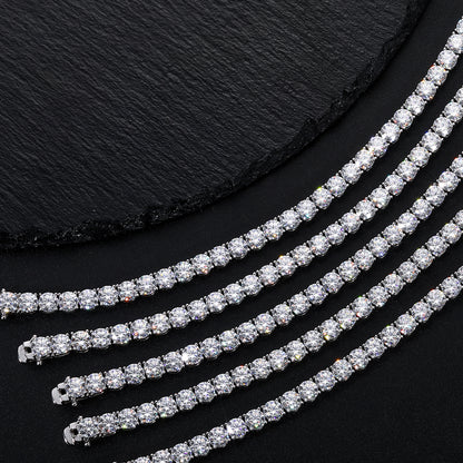 925 Silver Moissanite 6mm Iced Out Tennis Bracelet TQB0007