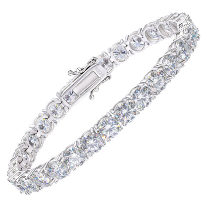 925 Silver Moissanite 6mm Iced Out Tennis Bracelet TQB0007