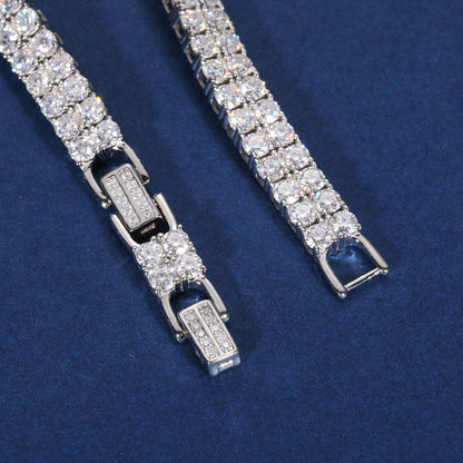 925 Silver Moissanite Double Row Tennis Bracelet for Women TQB0117