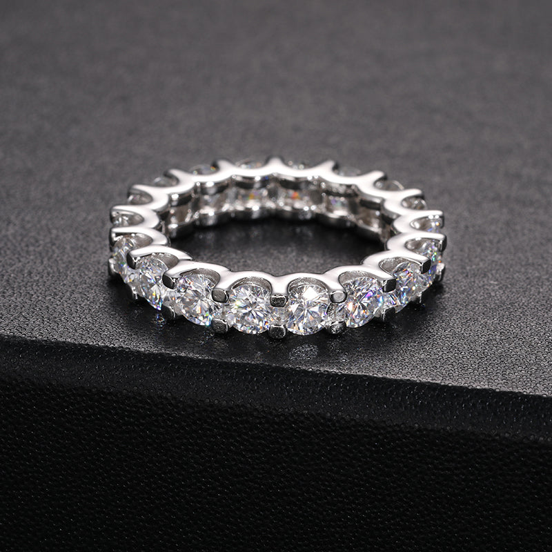 925 Silver Moissanite Shared Prong Eternity Ring TQR0062