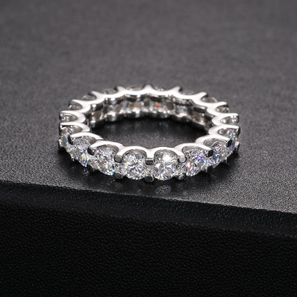 925 Silver Moissanite Shared Prong Eternity Ring TQR0062