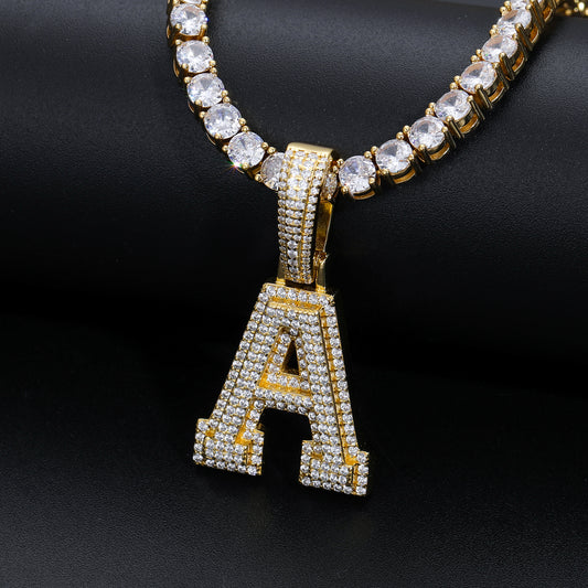 925 Silver Moissanite A to Z Initial Letter Pendant TQP0622