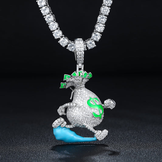 925 Silver Moissanite Iced Out Character Pendant TQP0206