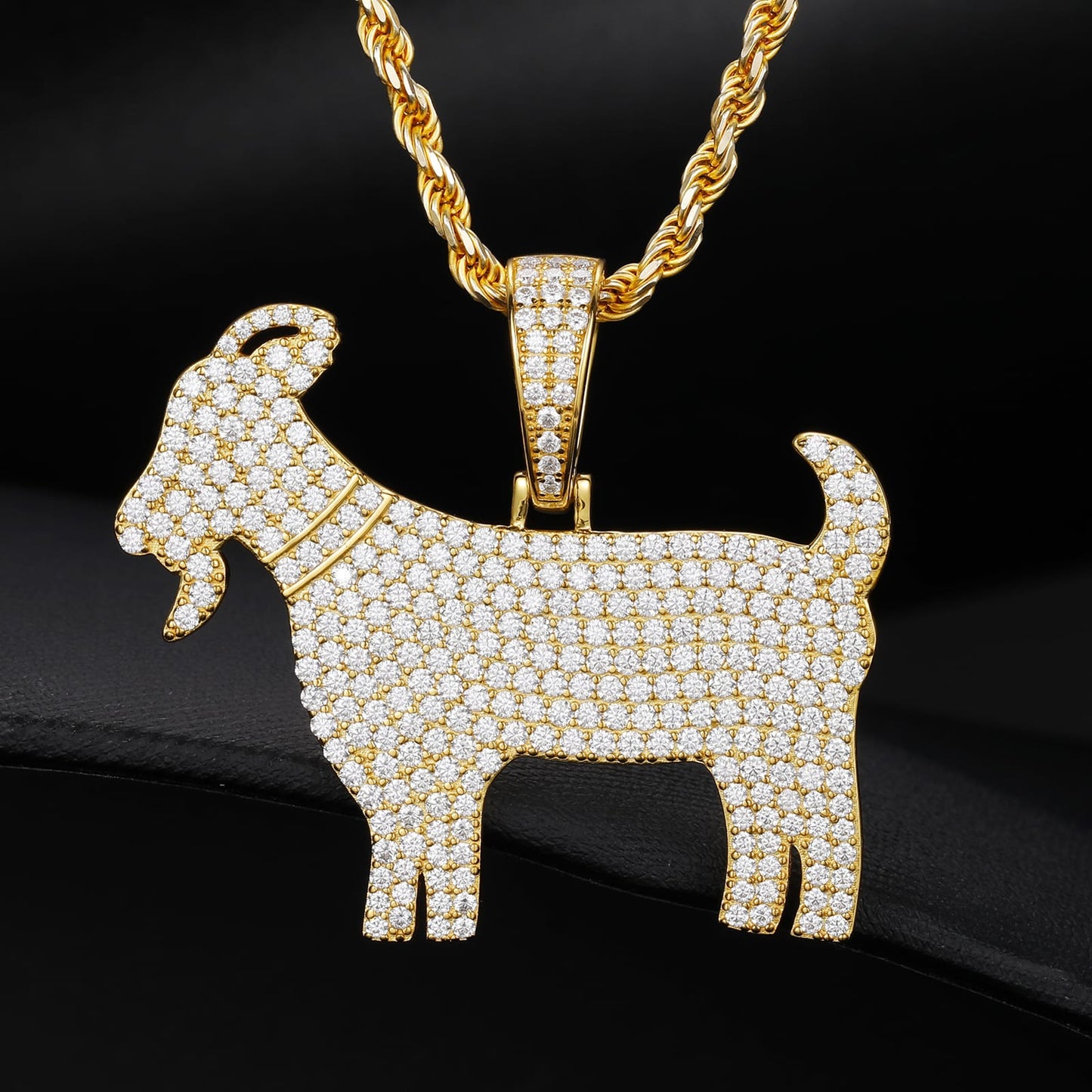 925 Silver Moissanite Goat Pendant TQP0188