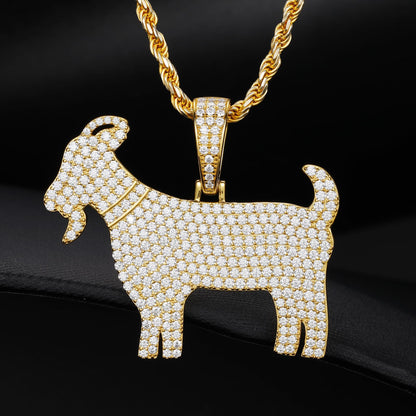 925 Silver Moissanite Goat Pendant TQP0188
