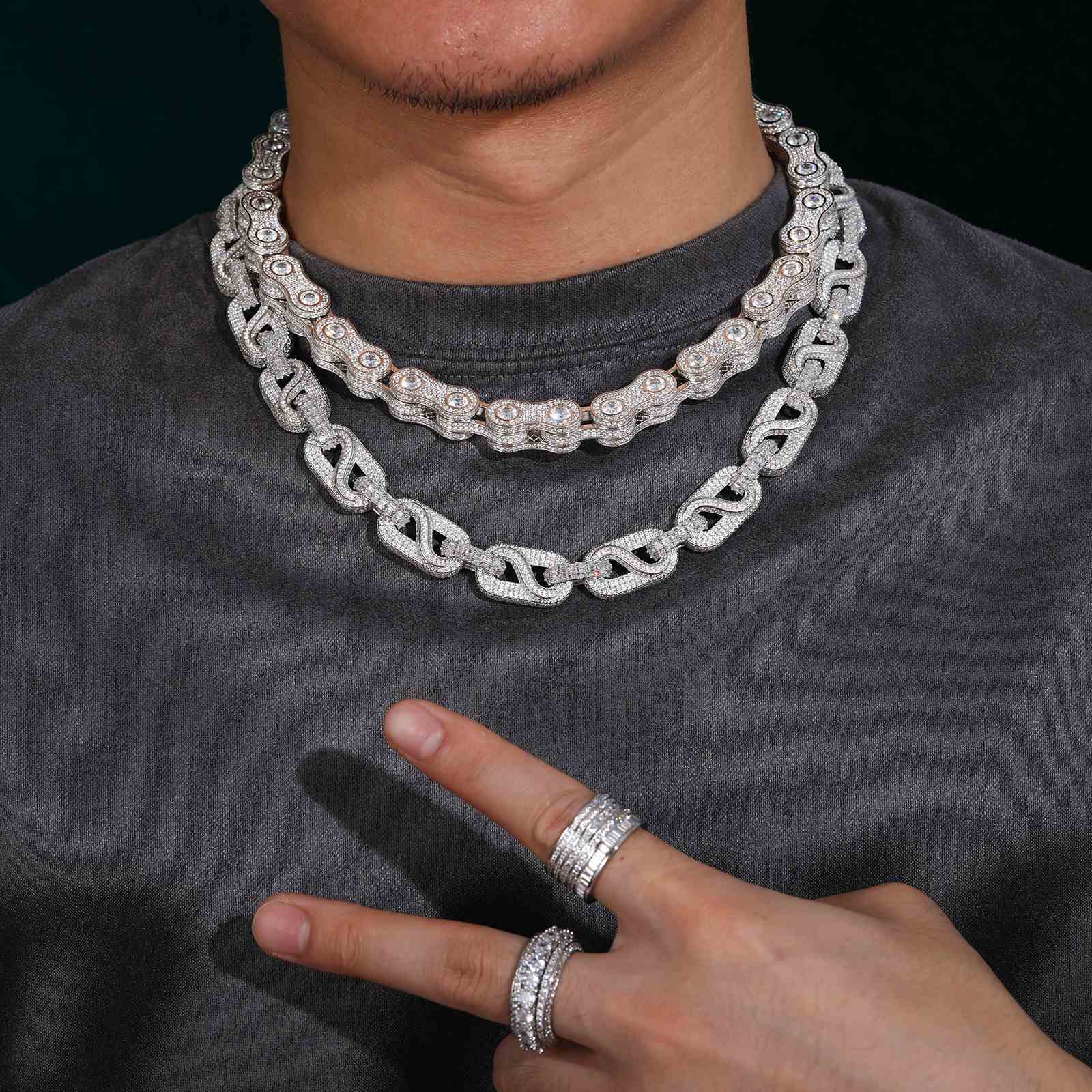 14mm Baguette Bussdown Cuban Link Chain