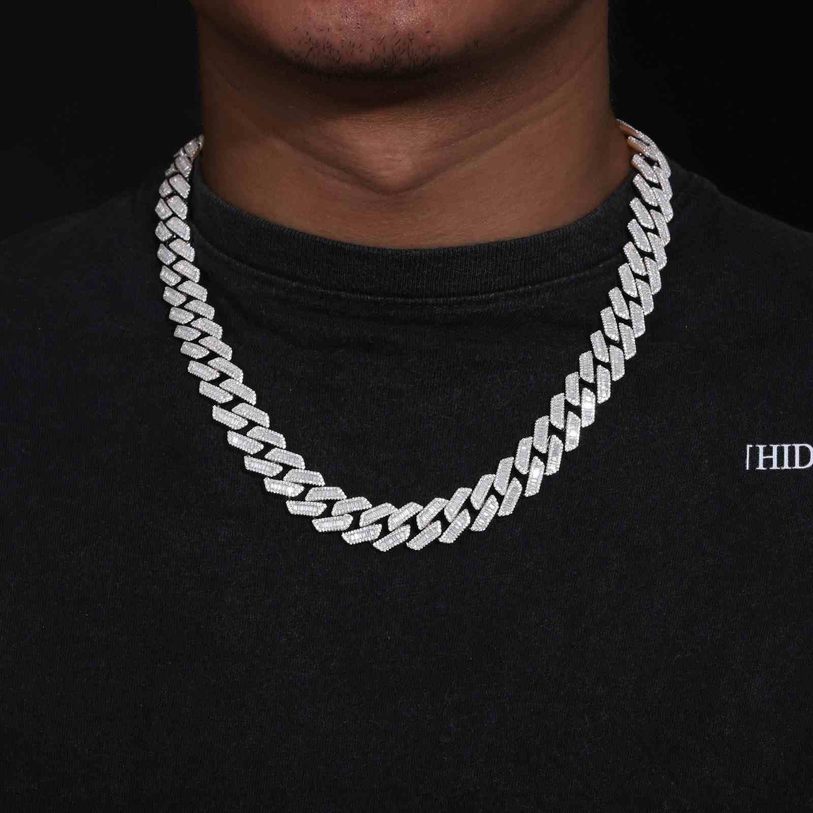 14mm Baguette Rhombus Cuban Link Chain