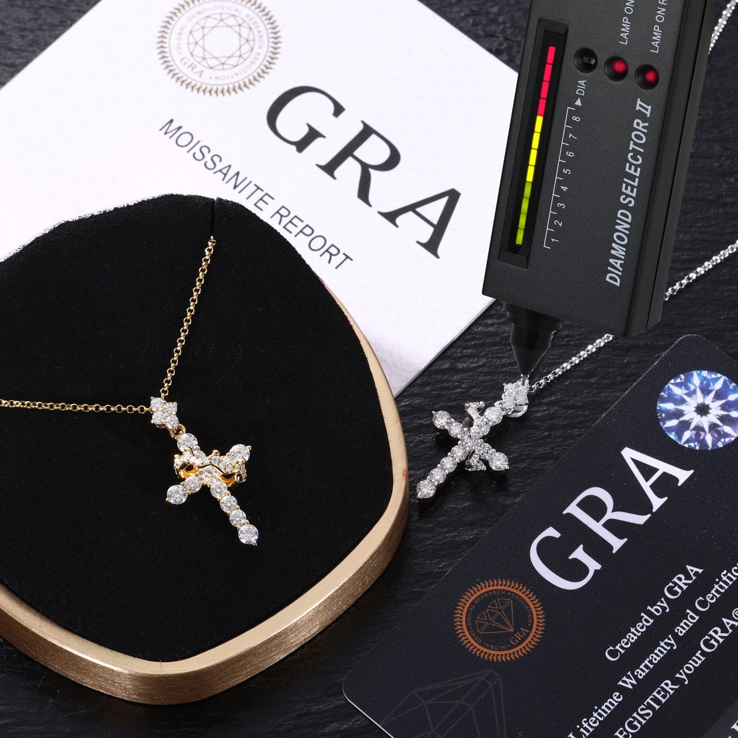 925 Silver Moissanite Ornate Cross Pendant TQP0727