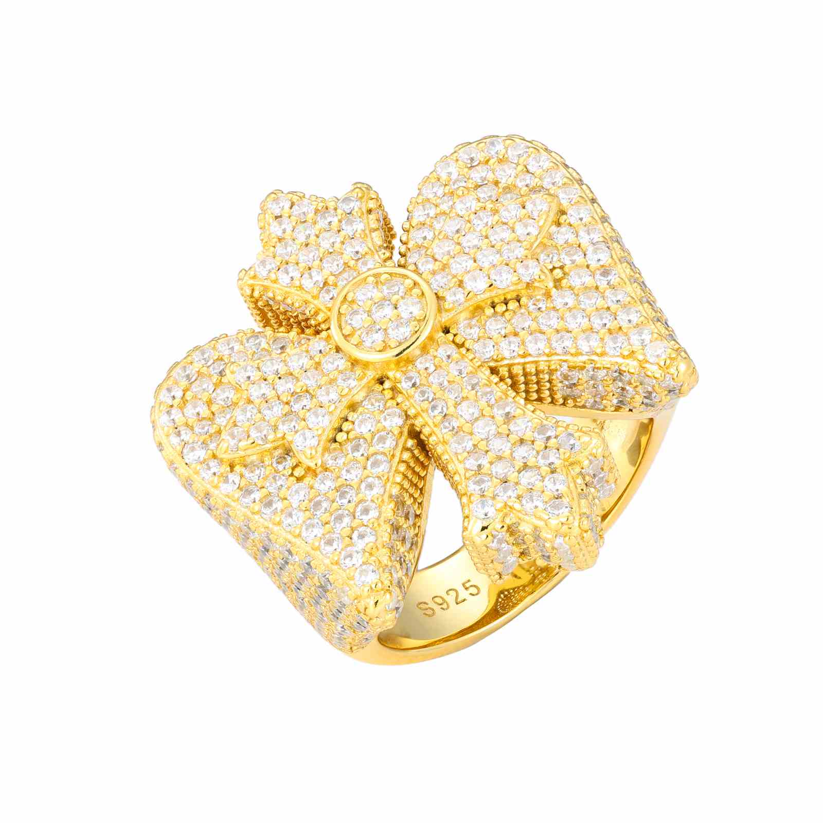 Iced Out Wing Iris Ring