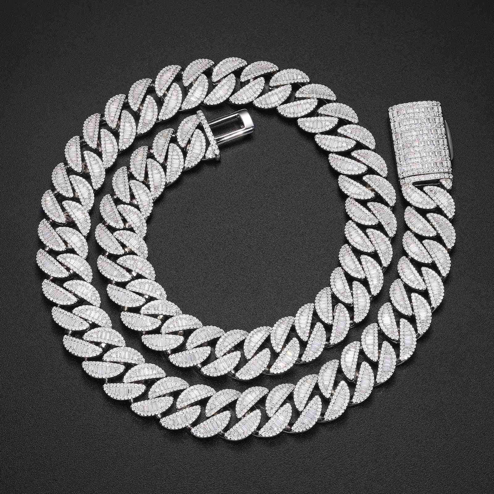 15mm Baguette Cuban Link Chain