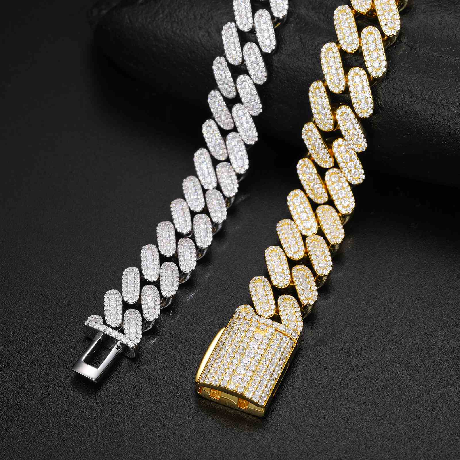 12mm 3 Rows Cuban Link Chain