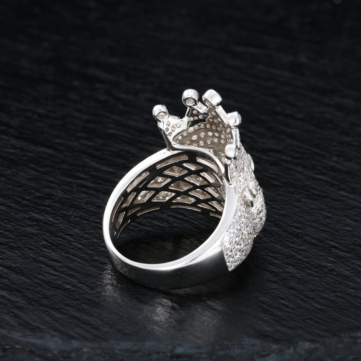 925 Silver Moissanite Crown Gorilla Head Ring for Men TQR0511