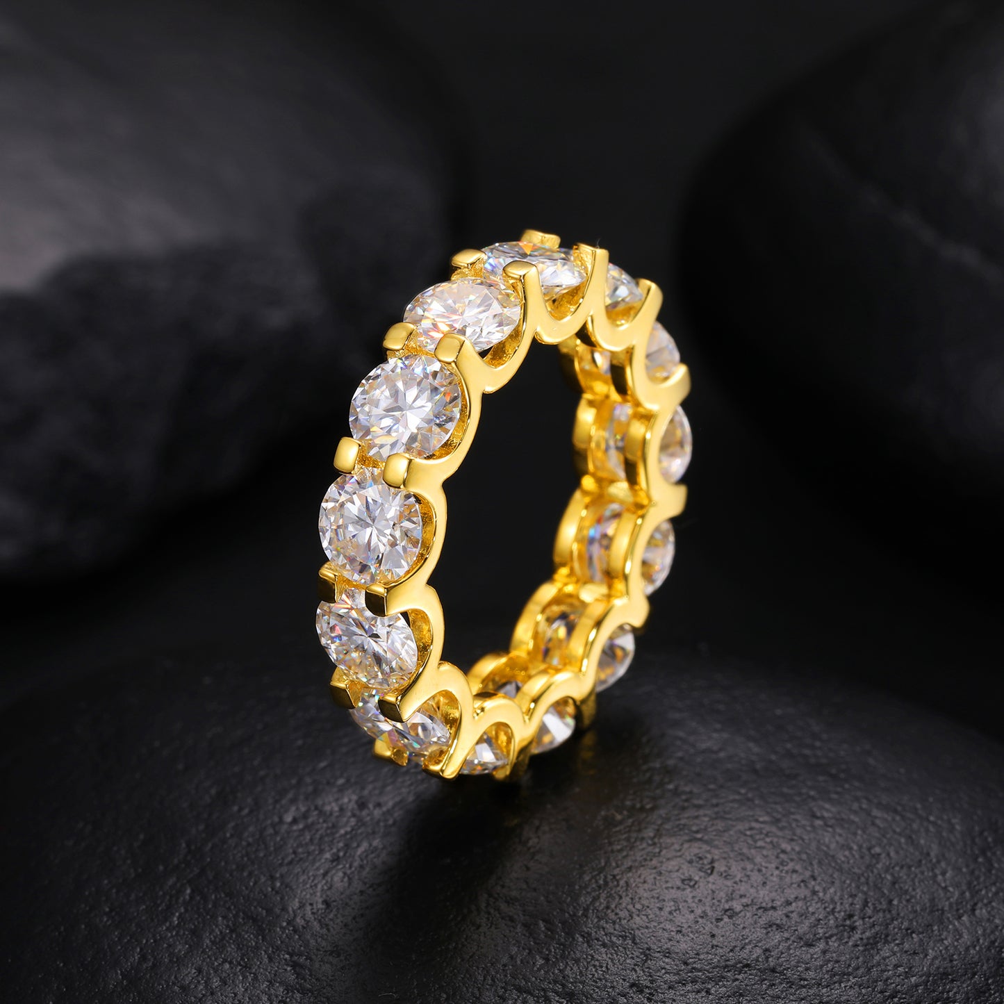 925 Silver Moissanite Shared Prong Eternity Ring TQR0062