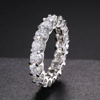 925 Silver Moissanite Shared Prong Eternity Ring TQR0062