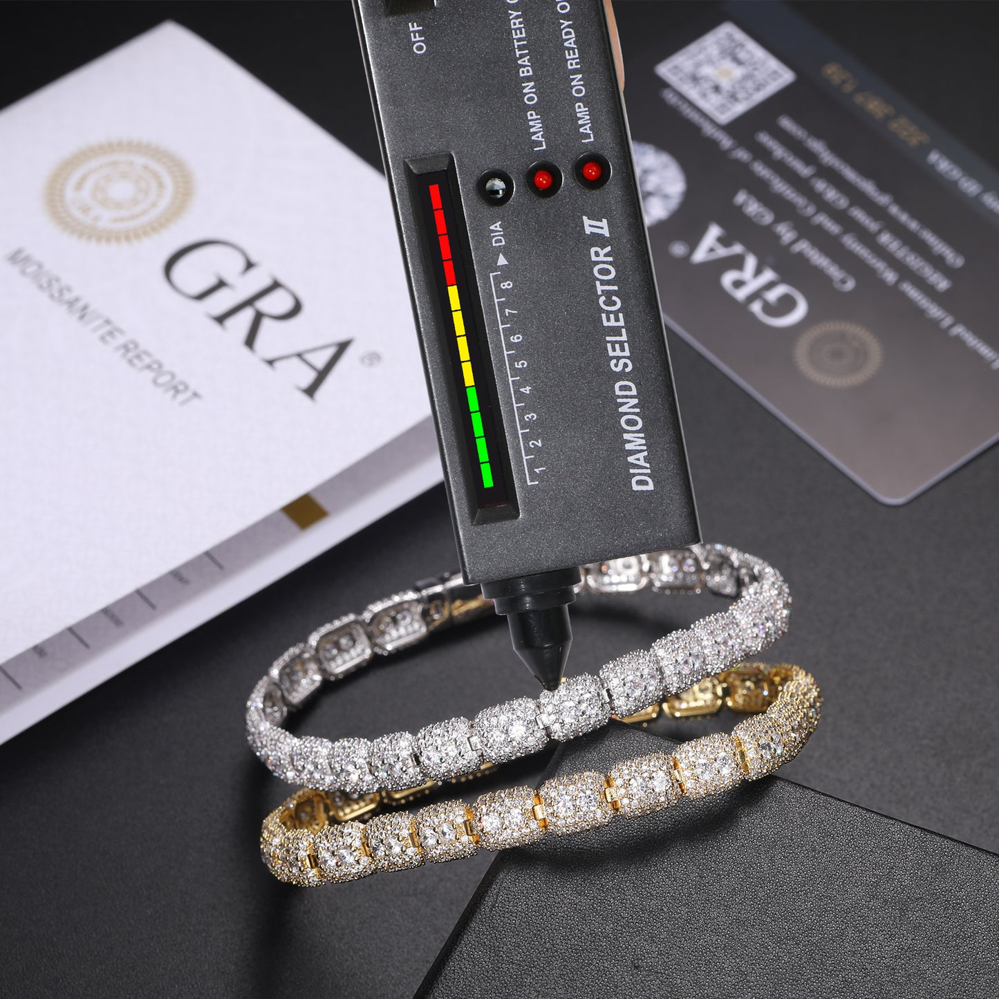 925 Silver Moissanite Cushion Link Tennis Bracelet TQB0239