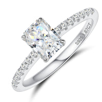 925 Silver Moissanite Radiant Cut Engagement Ring 1.5 to 4CT for Women TQR0433