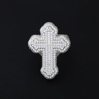 925 Silver Moissanite Domed Cross Ring for Men TQR0420