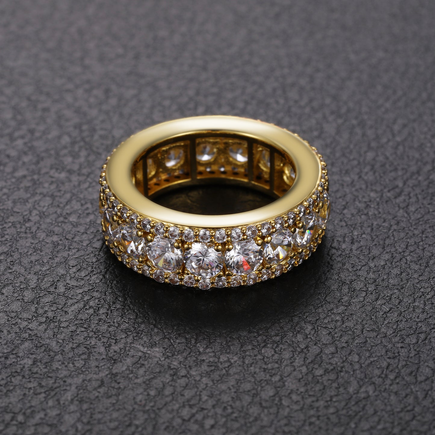 925 Silver Moissanite Round Cut Halo Band Ring TQR0044