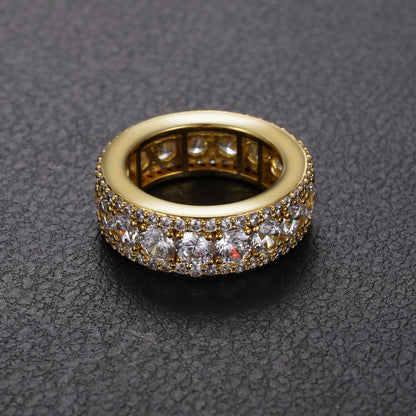 925 Silver Moissanite Round Cut Halo Band Ring TQR0044
