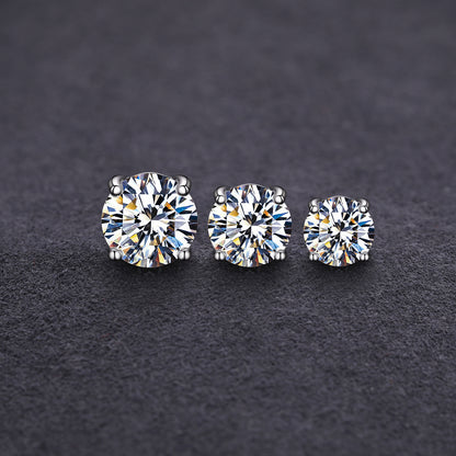925 Silver Moissanite Oval Halo Magnetic Earrings TQE0205