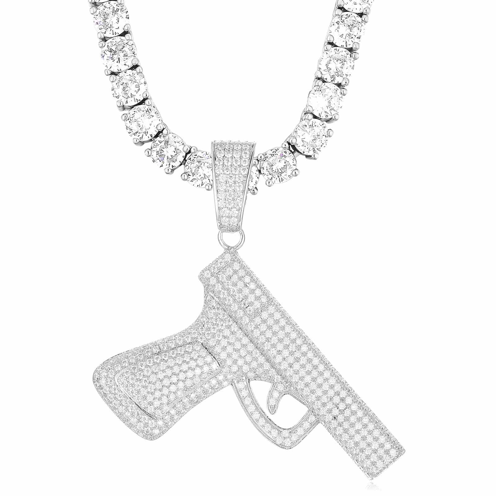 Iced Out Pistol Pendant