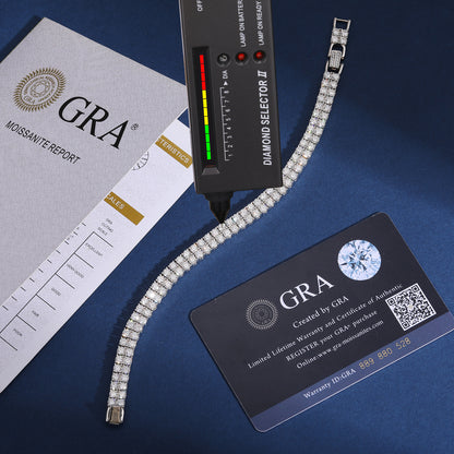 925 Silver Moissanite Double Row Tennis Bracelet for Women TQB0117