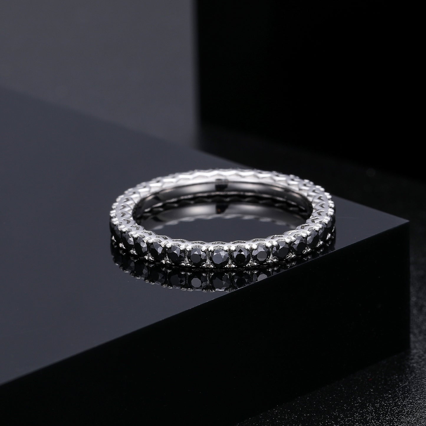 925 Silver Moissanite Eternity Band Ring TQR0001