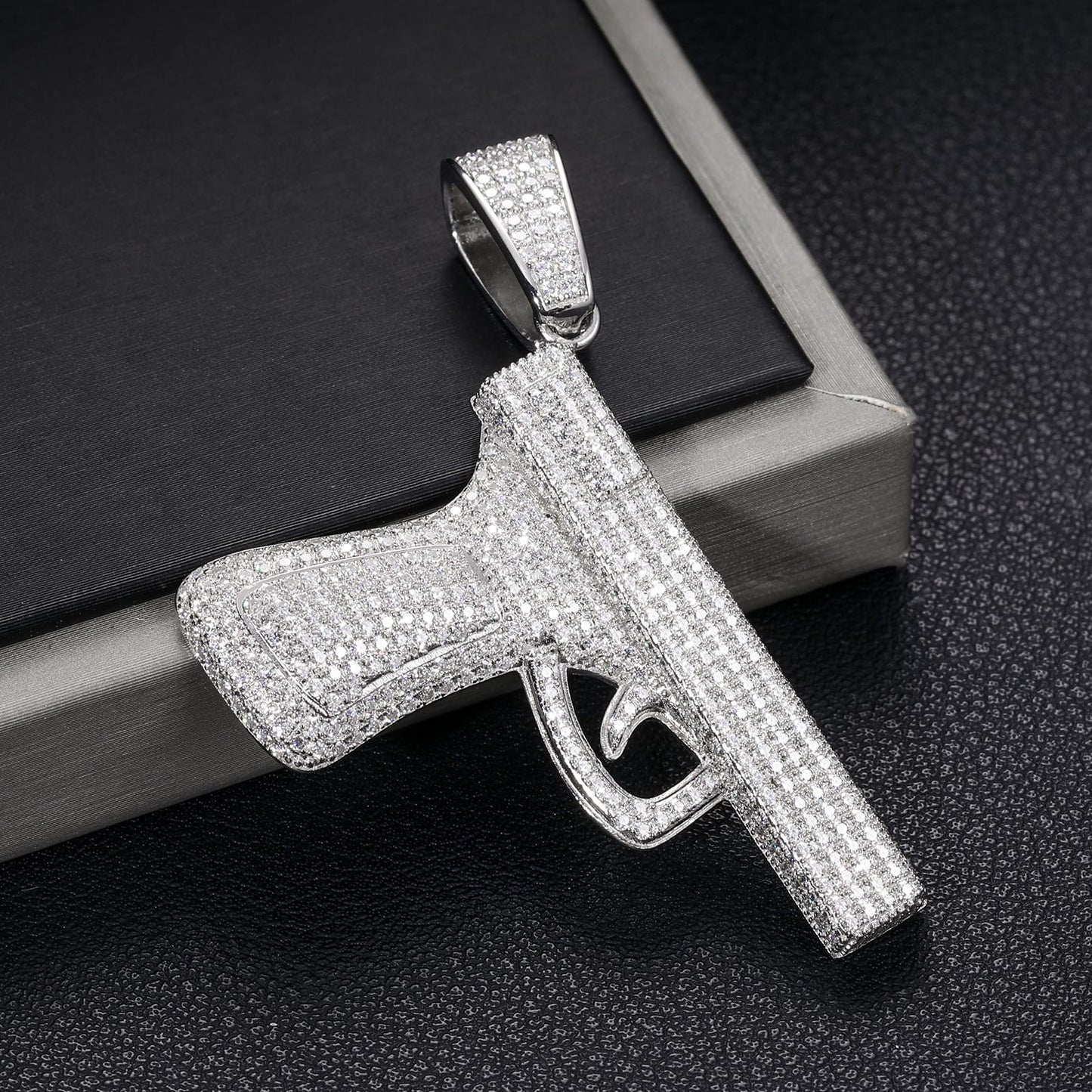 925 Silver Moissanite Iced Out Statement Pendant TQP0190