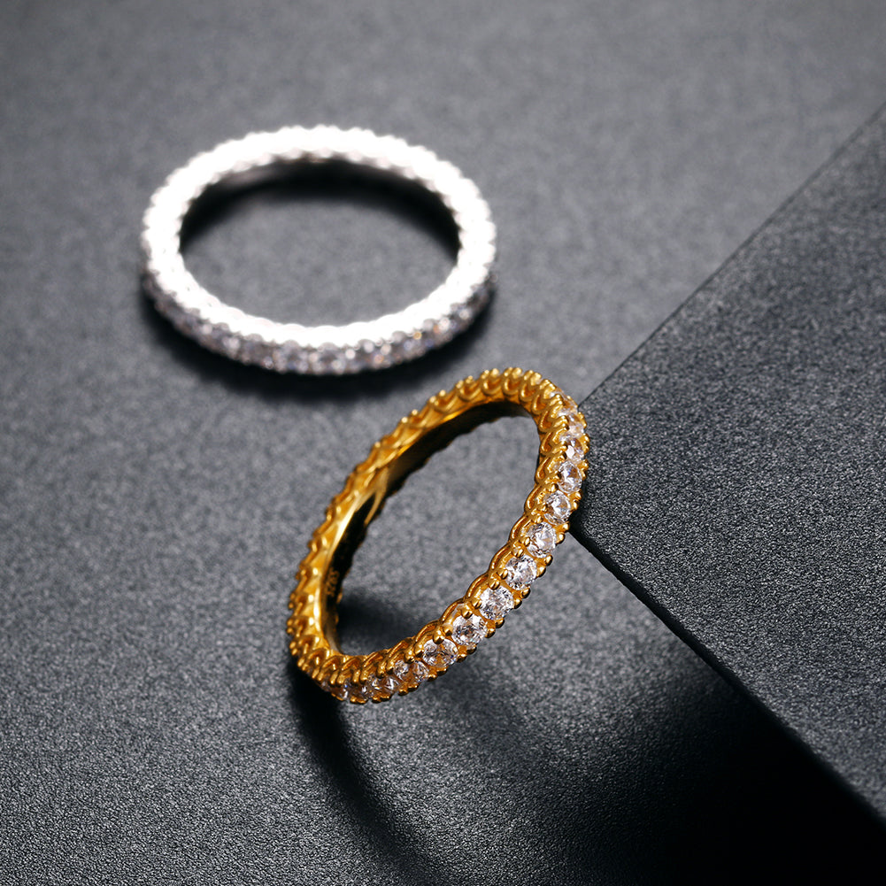 925 Silver Moissanite Eternity Band Ring TQR0001