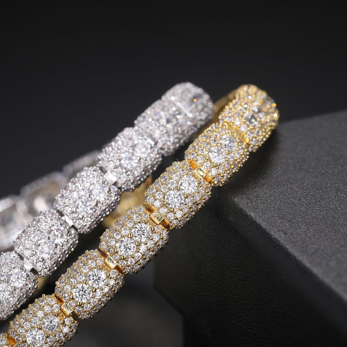 925 Silver Moissanite Cushion Link Tennis Bracelet TQB0239