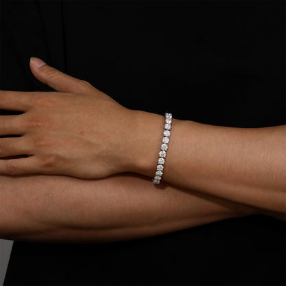 925 Silver Moissanite 6mm Iced Out Tennis Bracelet TQB0007