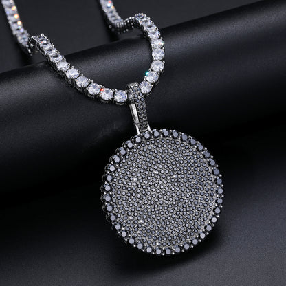 925 Silver Moissanite Iced Out Dog Tag Pendant TQP0159