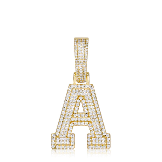 925 Silver Moissanite A to Z Initial Letter Pendant TQP0622